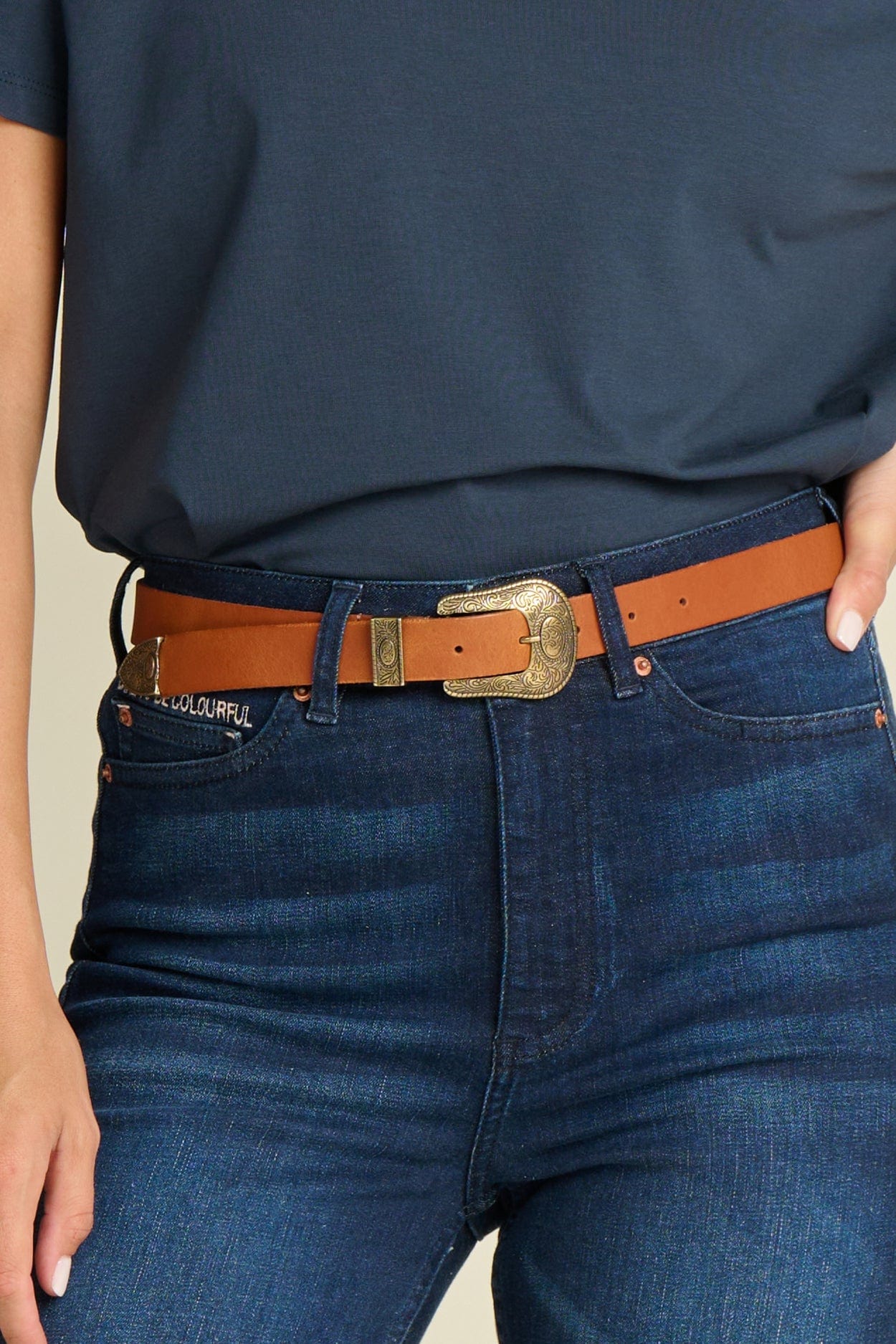 POM Amsterdam Belts BELT - Billie Leather Chestnut