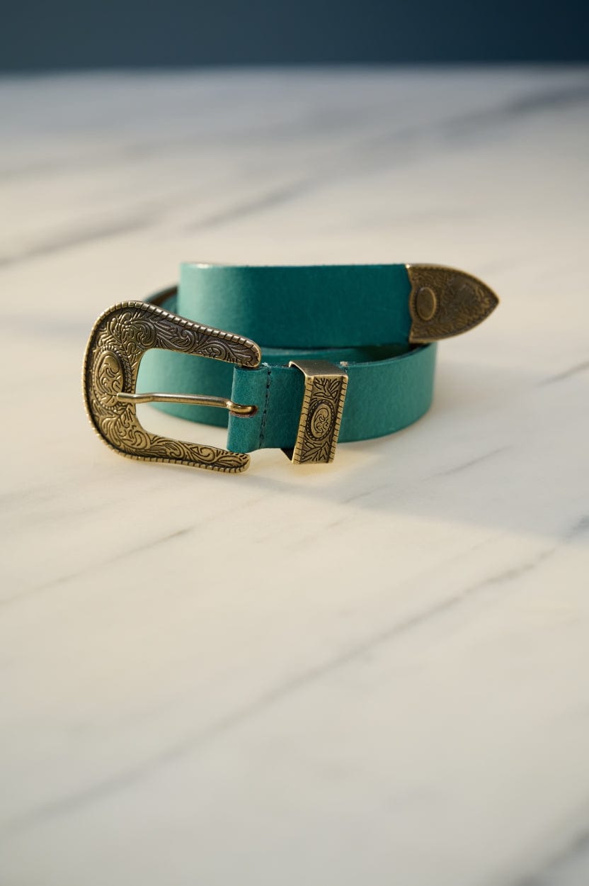 POM Amsterdam Belts Green / 75 BELT - Billie Leather Green