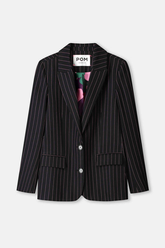 POM Amsterdam Blazers BLAZER - Noir Striped