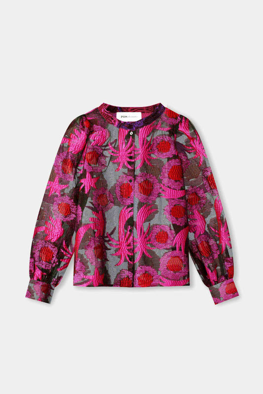 POM Amsterdam Blouses BLOUSE - Splashing Fireworks Organza