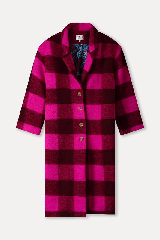 POM Amsterdam Coats JACKET - Check Plum Pink