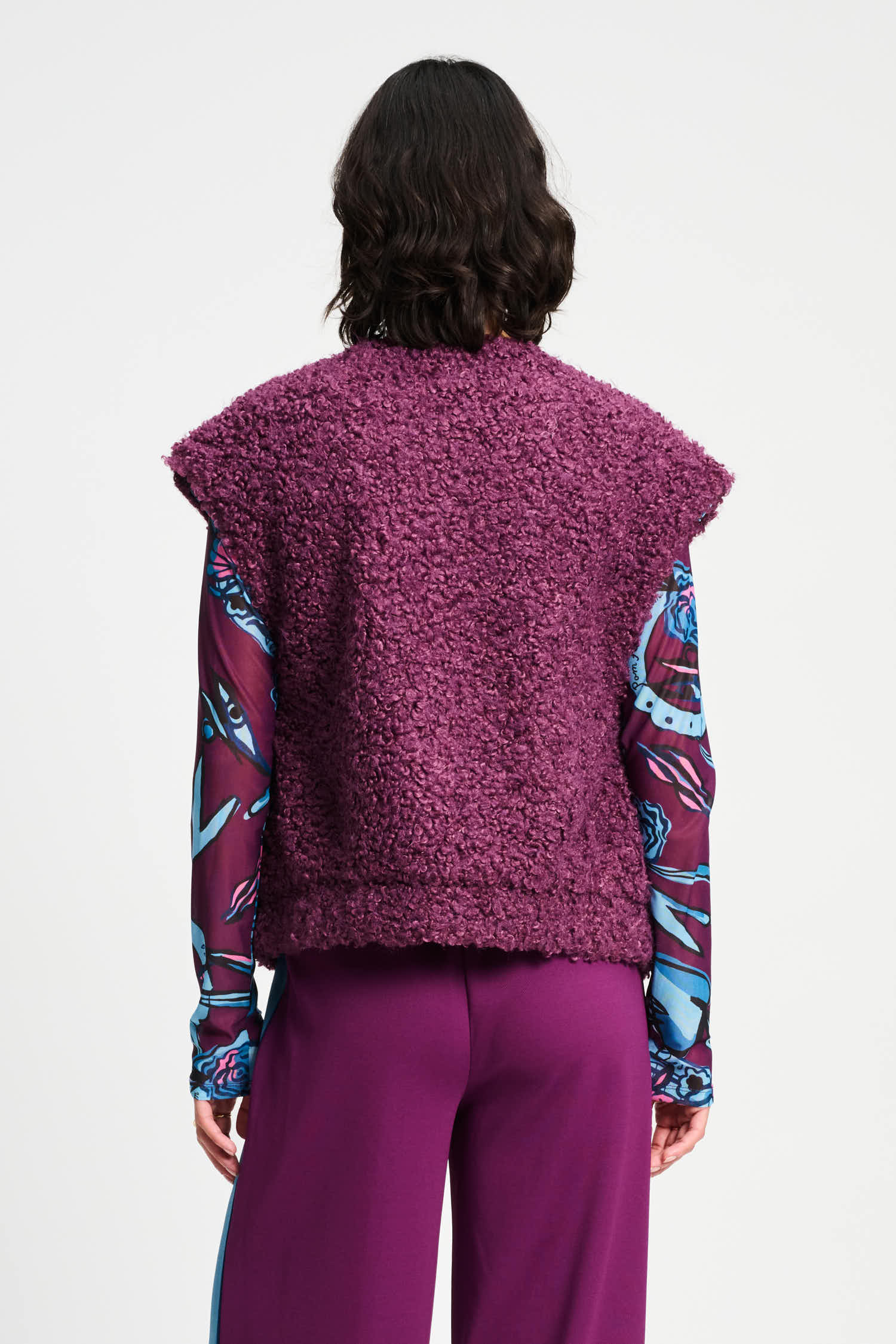 POM Amsterdam Gilets GILET - Teddy Baseball Plum