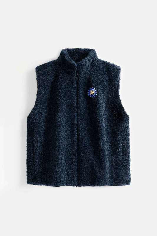 POM Amsterdam Gilets GILET - Teddy Love Navy