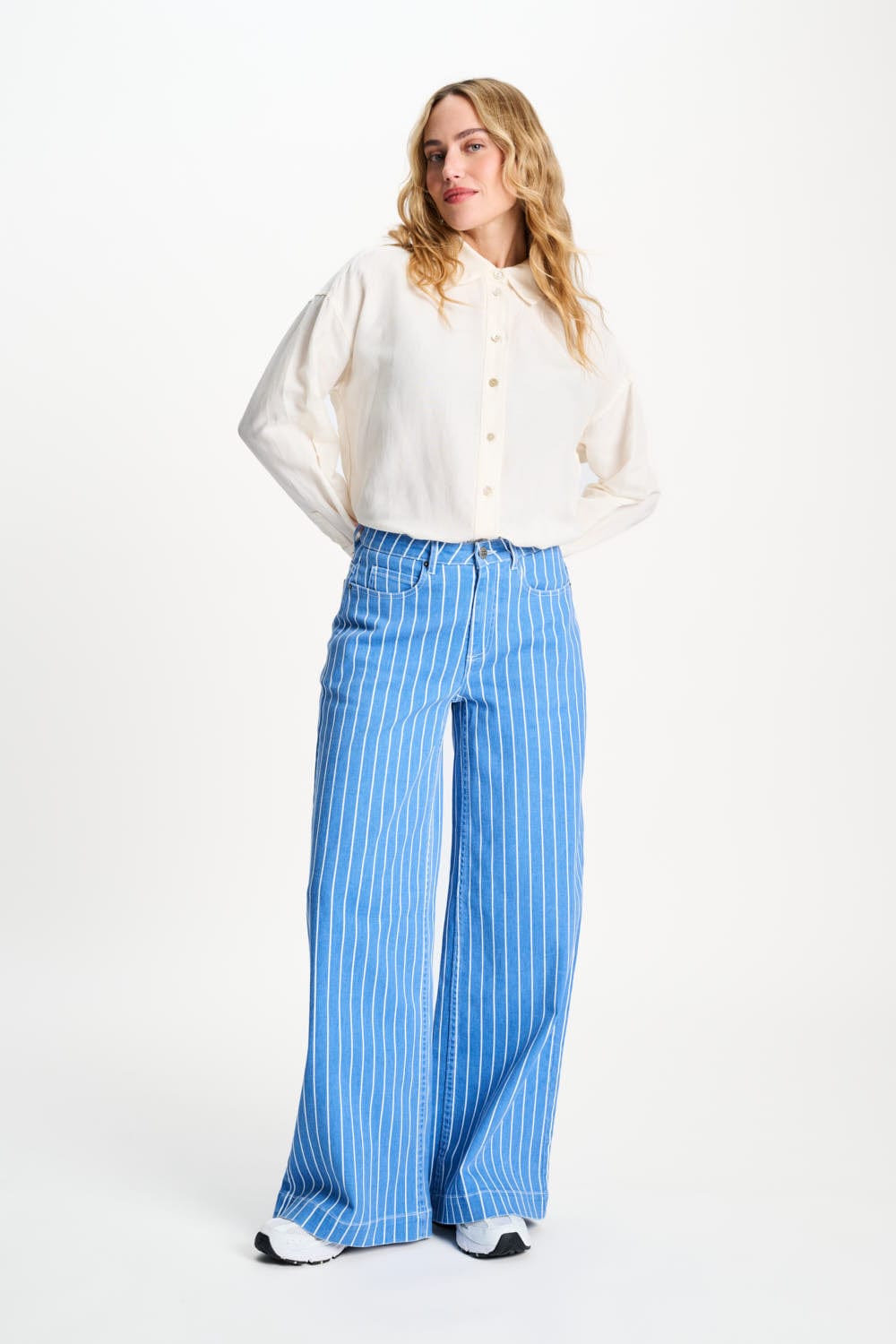 Blue-white striped jeans | Denim Stripes Blue | POM Amsterdam