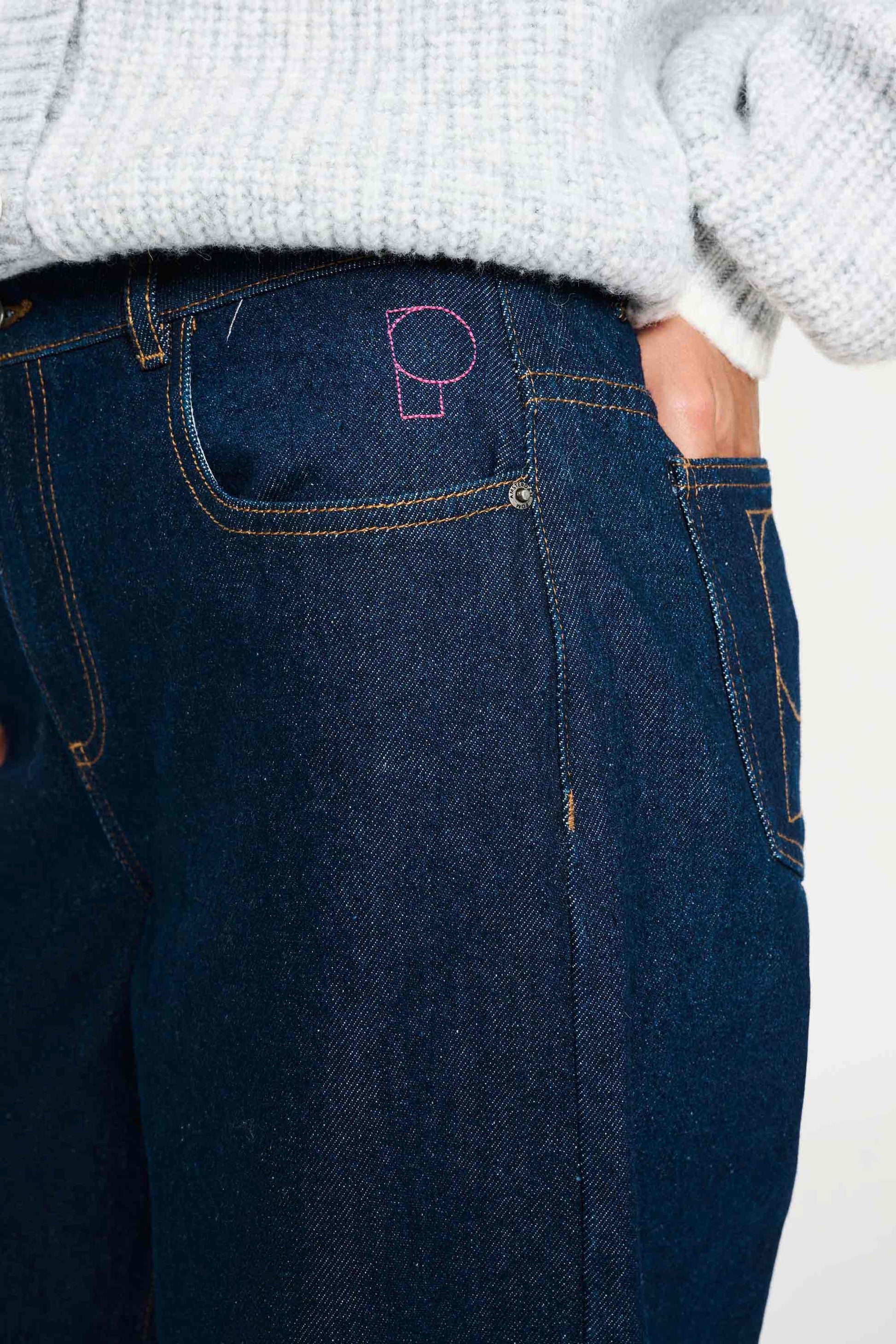 POM Amsterdam Jeans JEANS - Baggy Wideleg Dark Blue