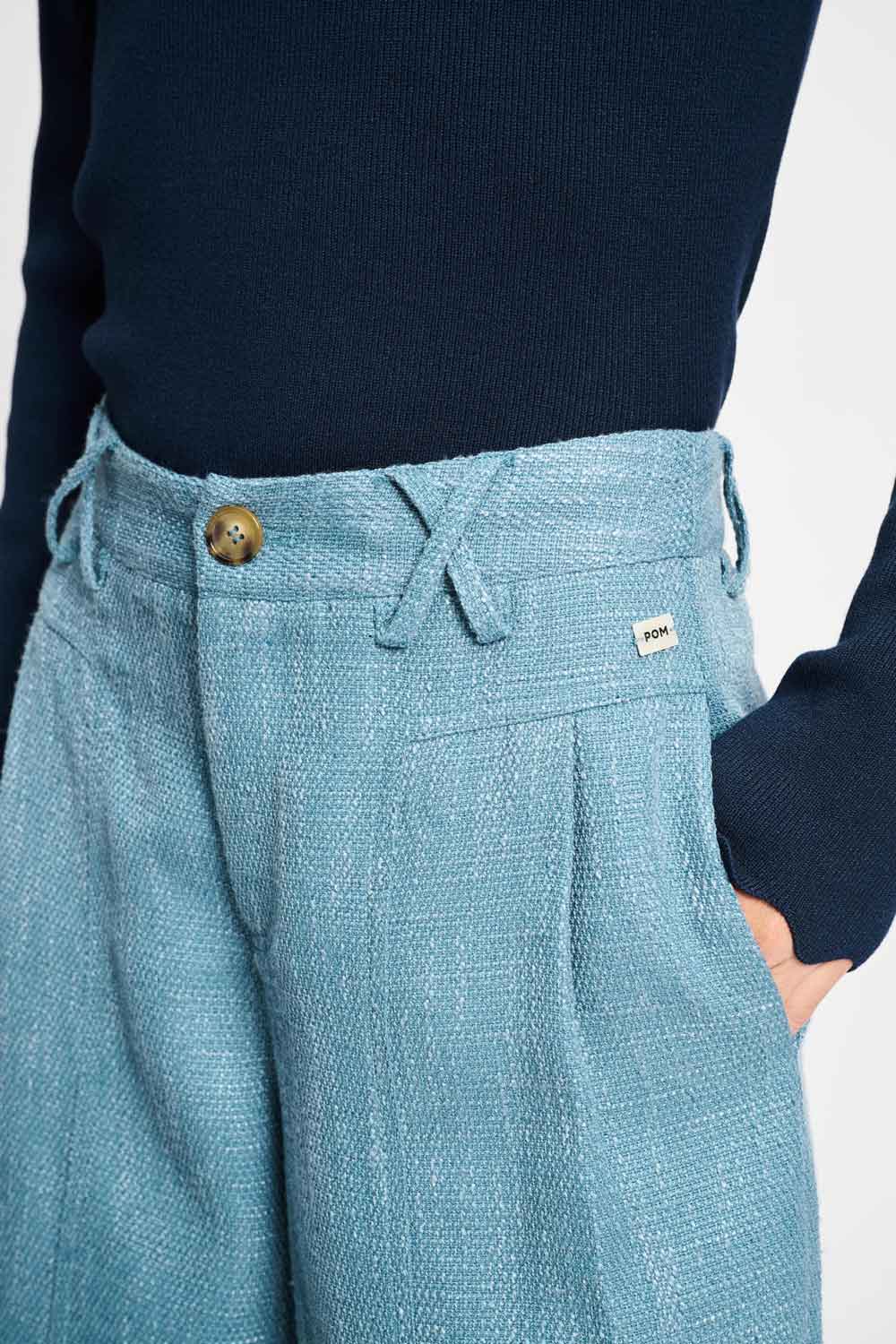 POM Amsterdam Pants PANTS - Bouclé Dawn Blue