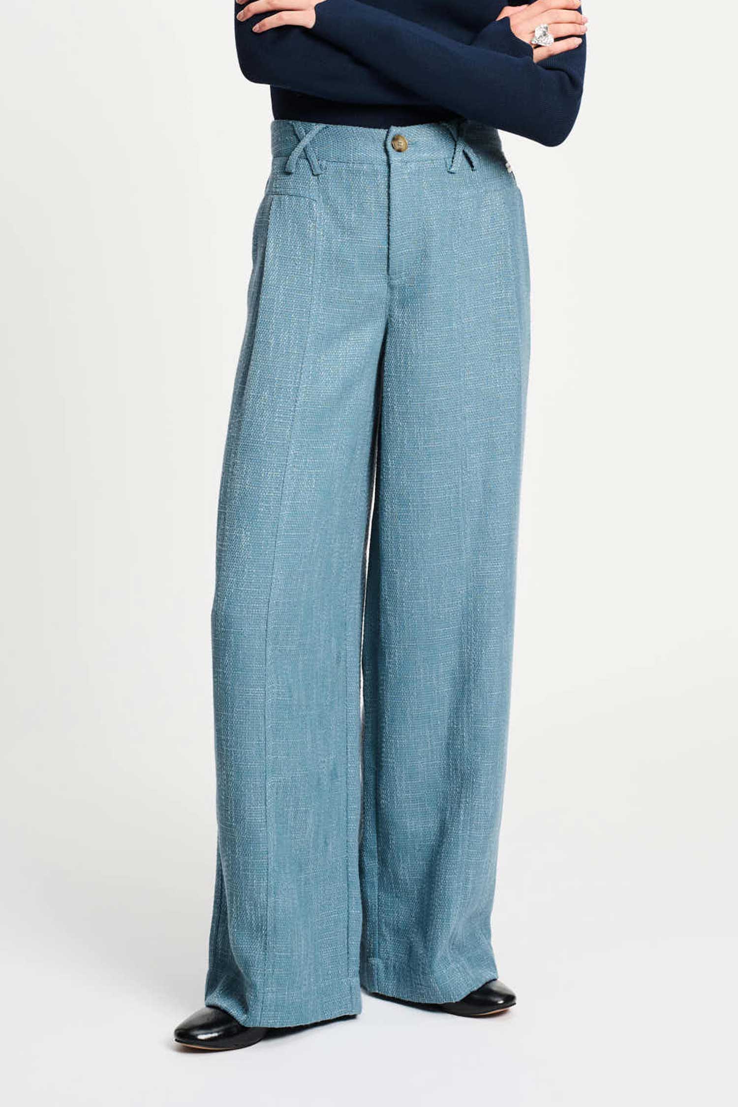 POM Amsterdam Pants PANTS - Bouclé Dawn Blue