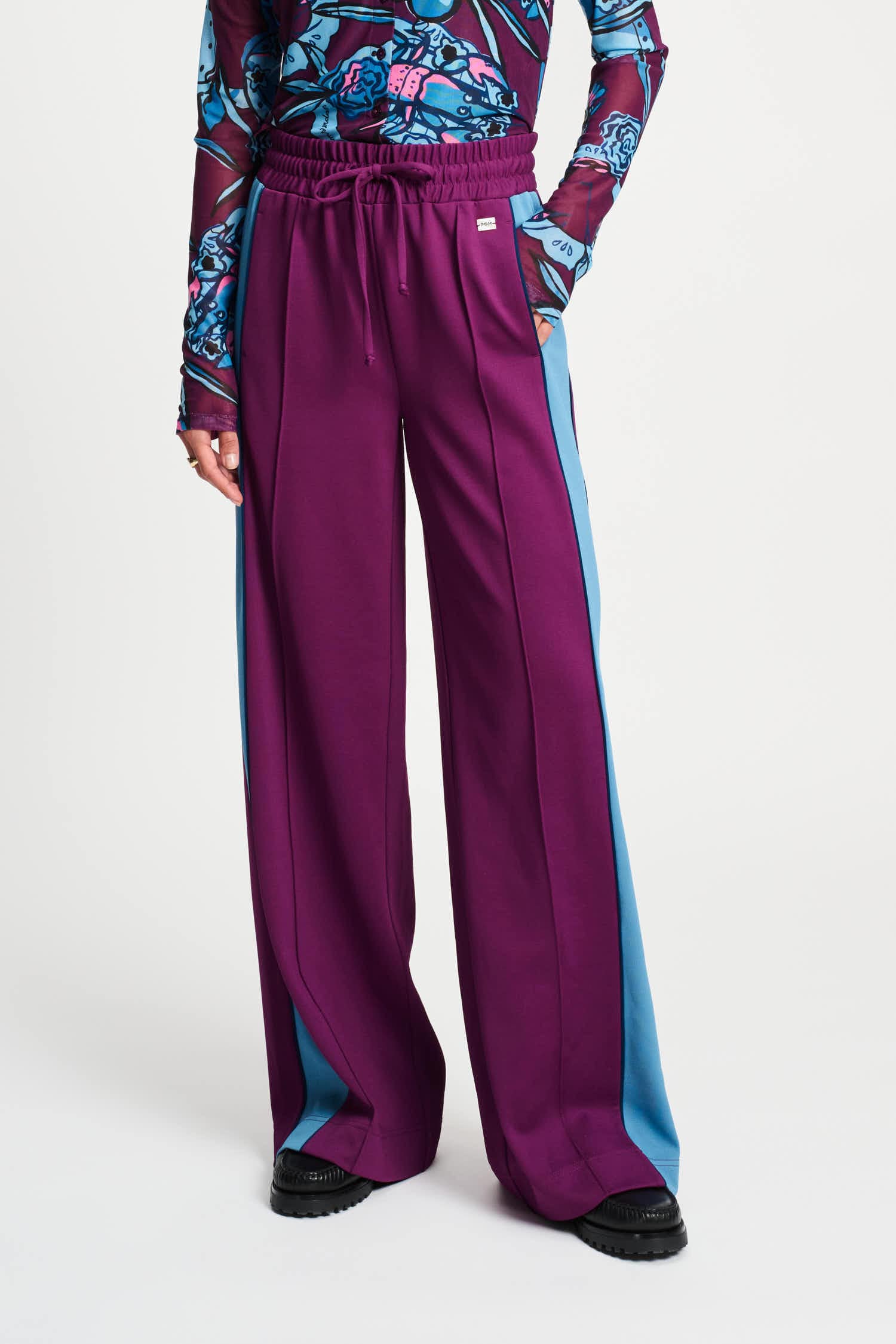 POM Amsterdam Pants PANTS - Colourblock Plum