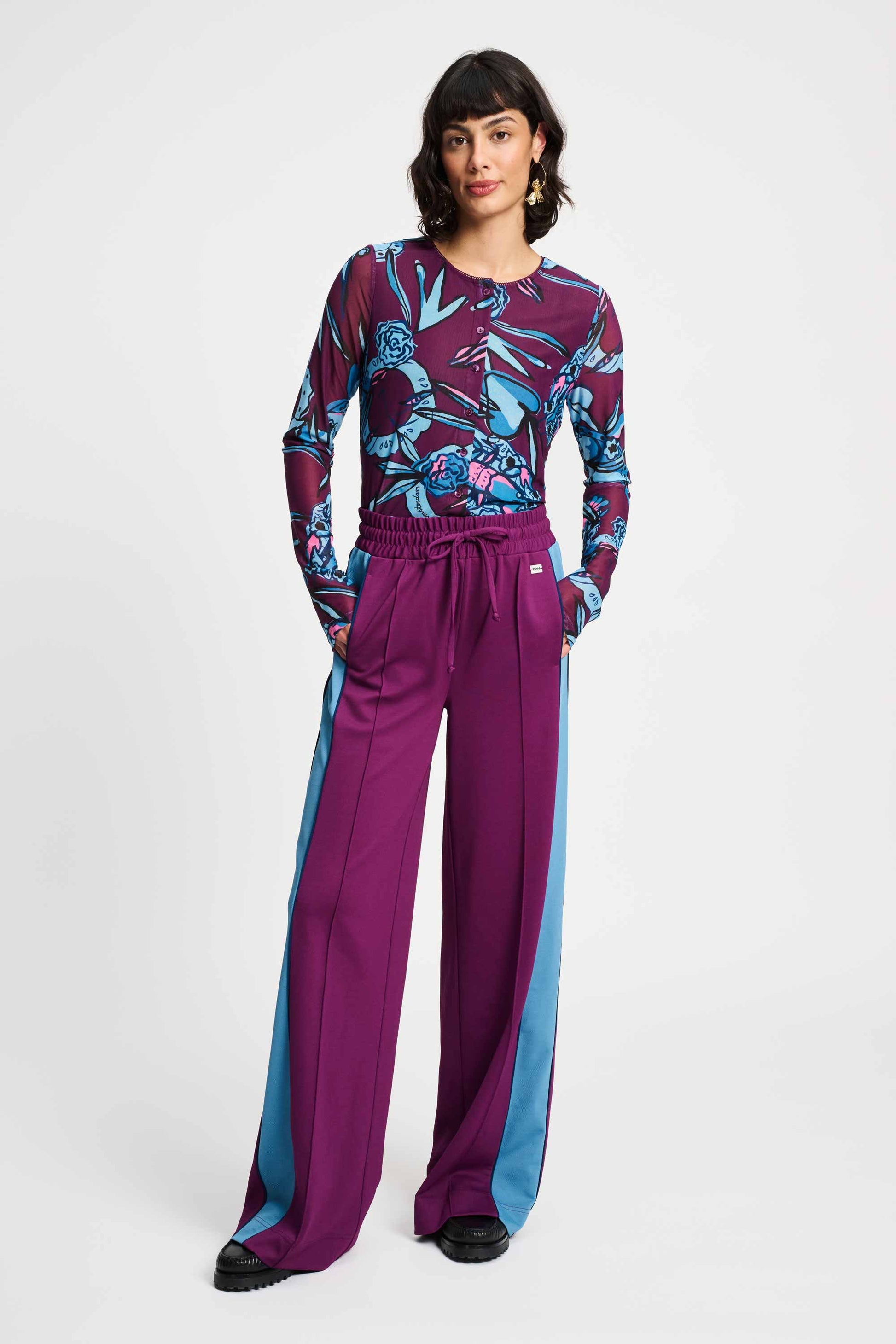 POM Amsterdam Pants Purple / 34 PANTS - Colourblock Plum