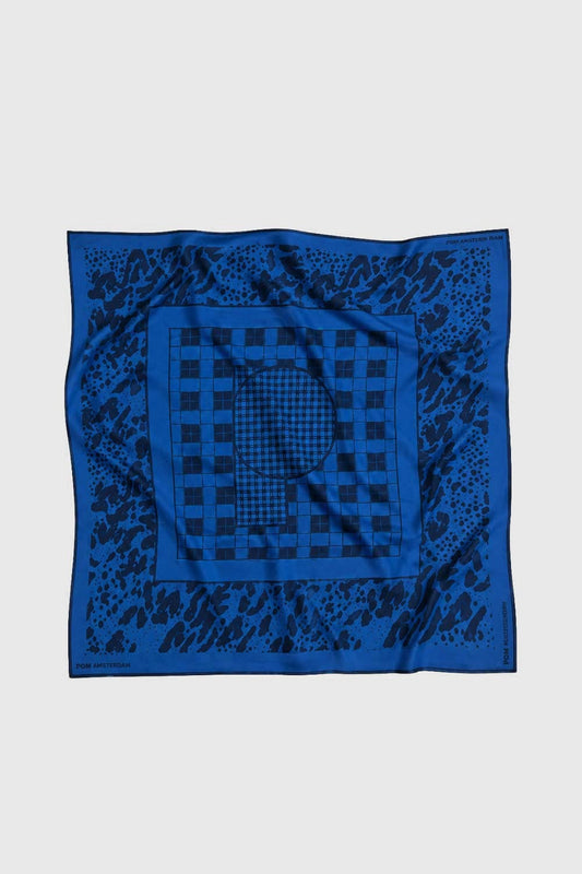 POM Amsterdam Scarves Blue / OS SHAWL - Maya Check Blue