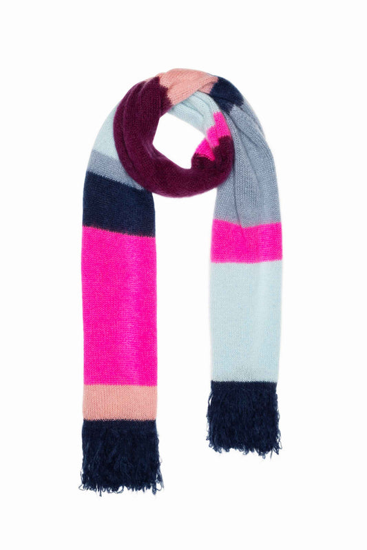 POM Amsterdam Shawls Multi colour / OS SHAWL - Brushed Stripes Blue