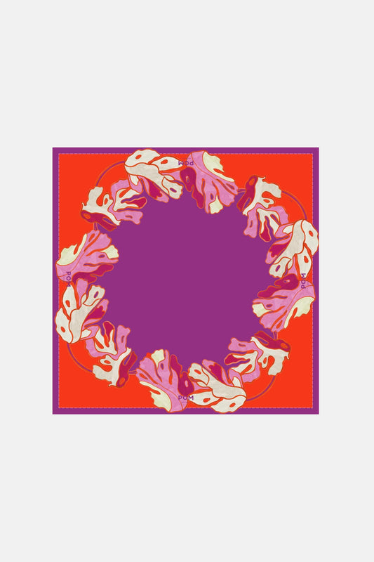 POM Amsterdam Shawls Purple / OS SHAWL - Urban Flora Purple Petite