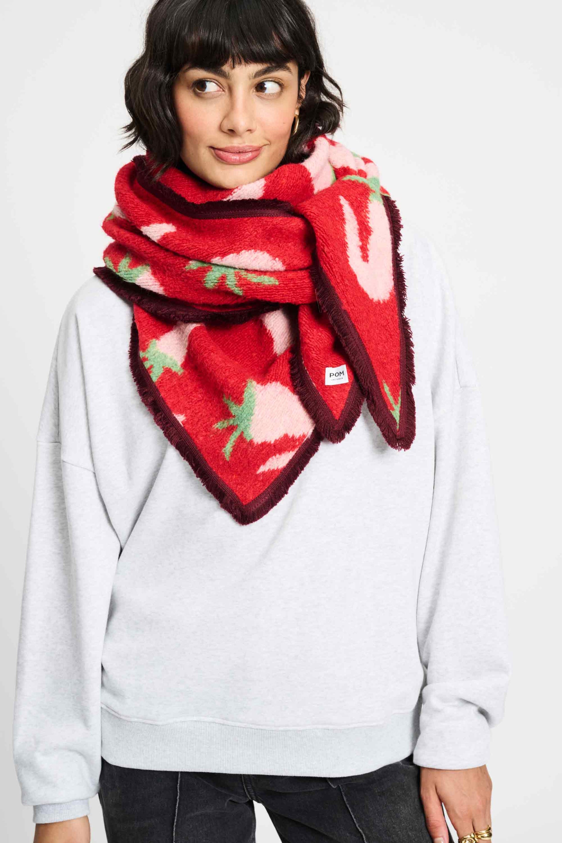 POM Amsterdam Shawls Red / OS SHAWL - Pepper Garden