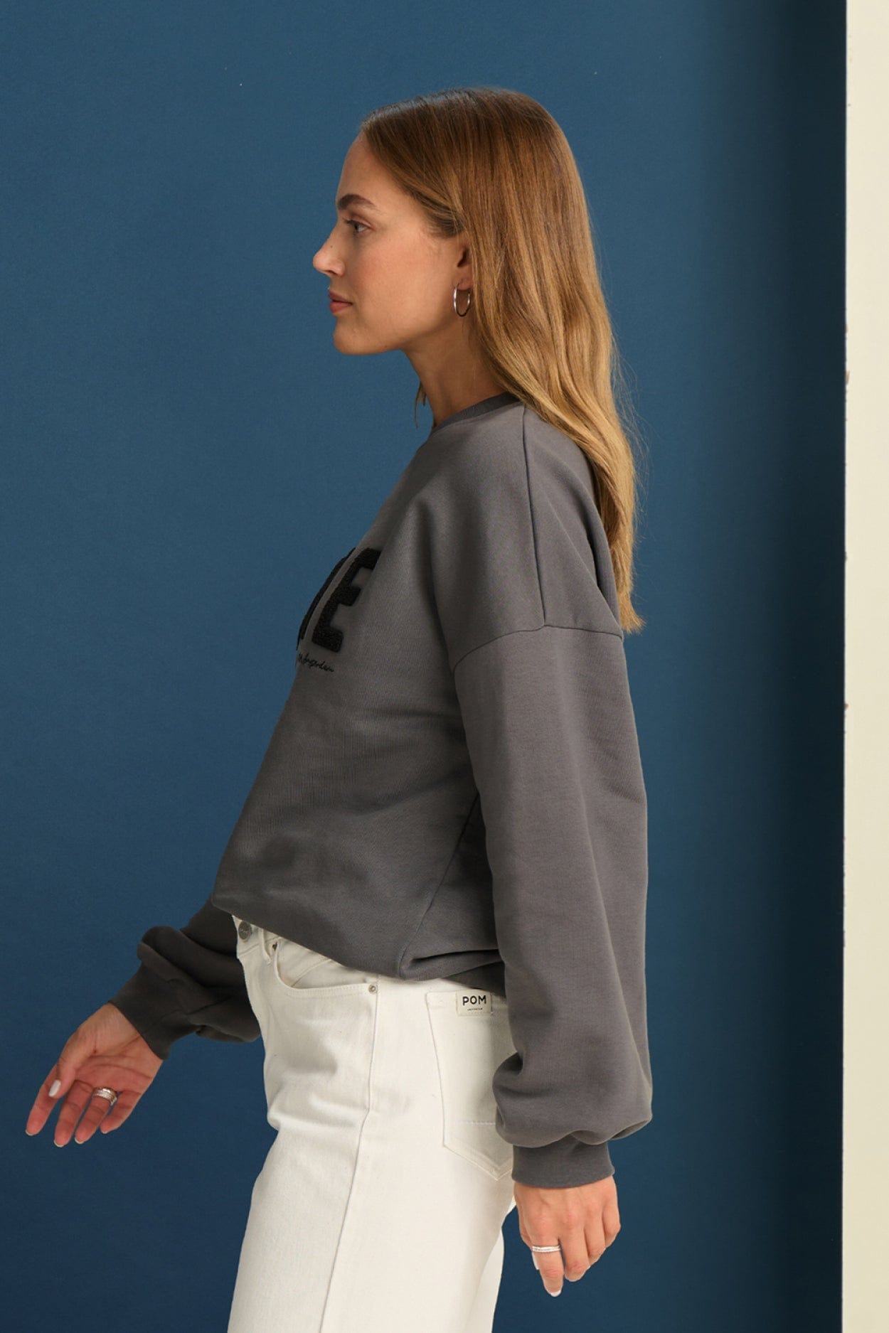 POM Amsterdam Sweaters SWEATER - Dare To Be Anthracite