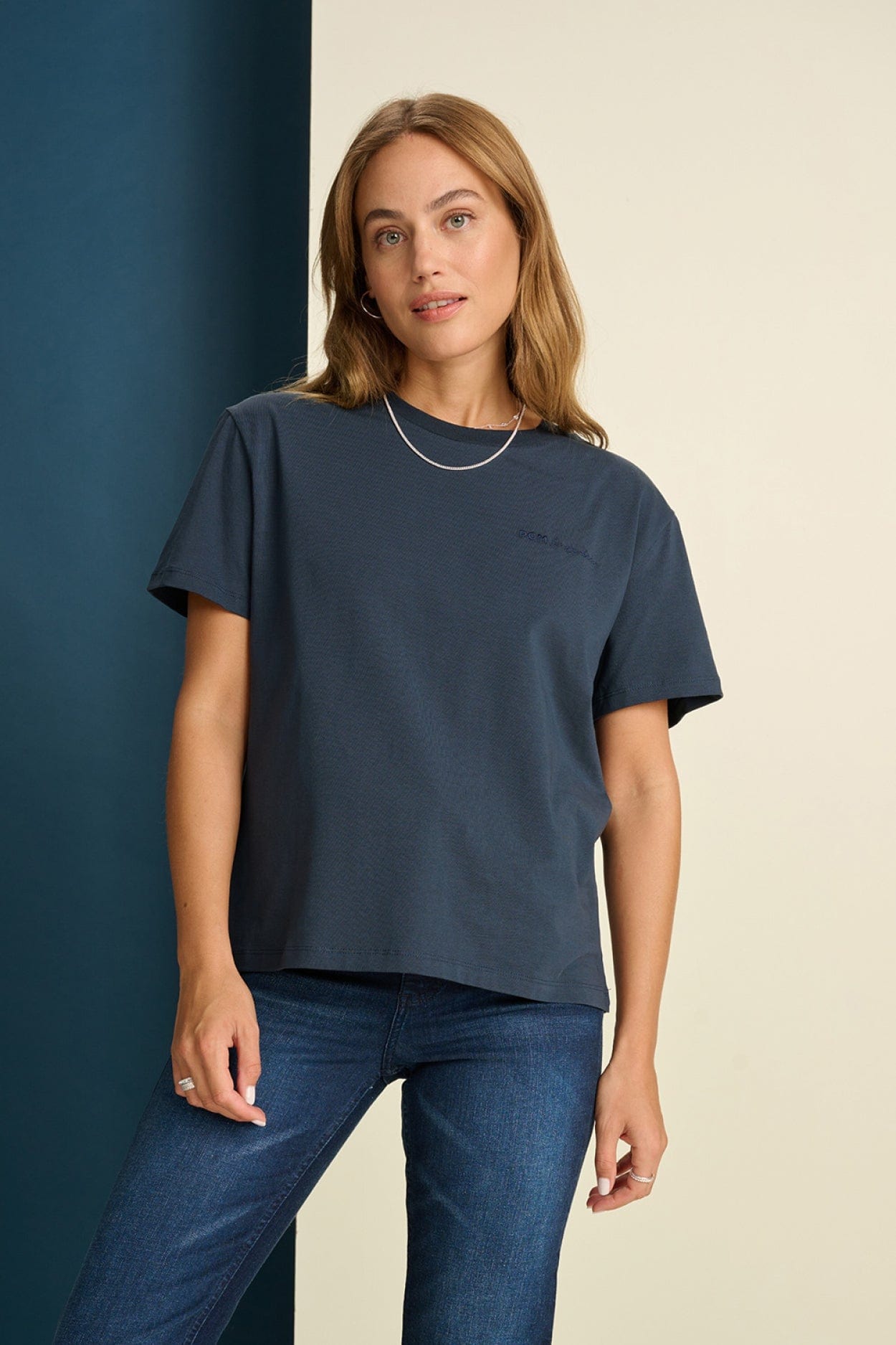 POM Amsterdam Tshirts Blue / 34 TSHIRT - Eef Dark Blue