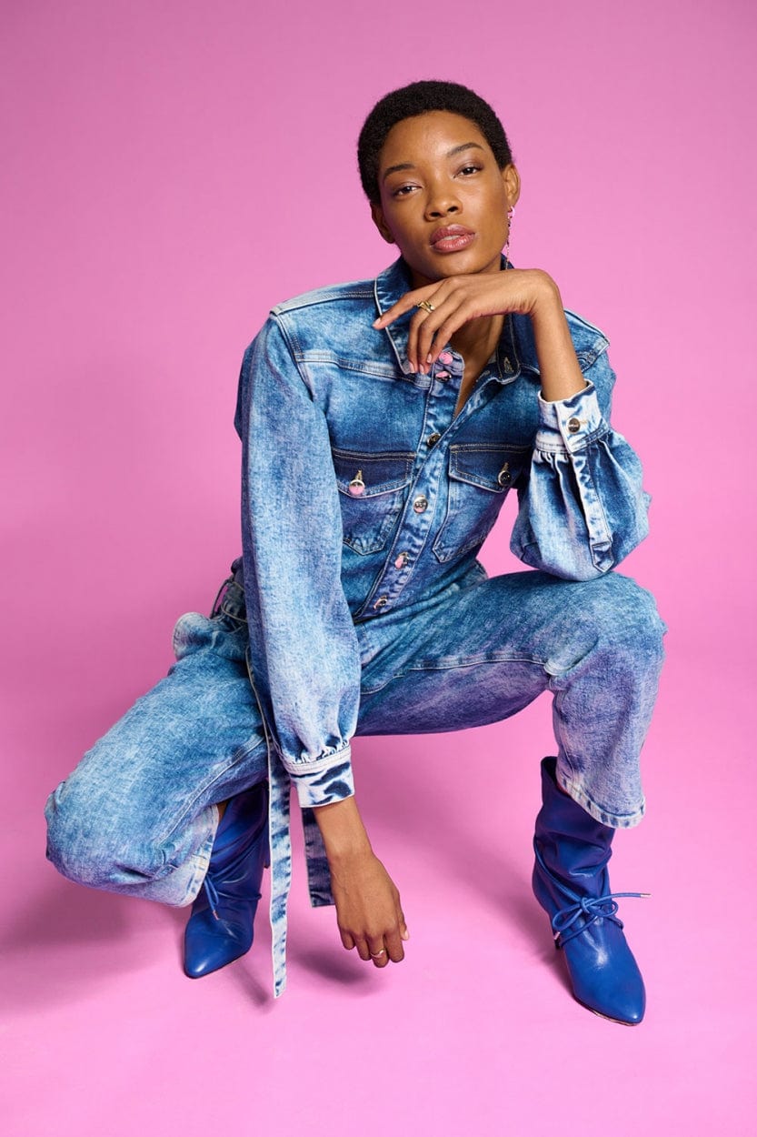 POM Amsterdam Jumpsuits JUMPSUIT - Denim Indigo Blue