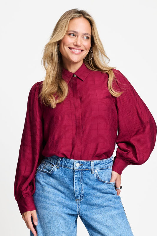 BLOUSE - Ivy Burgundy Red