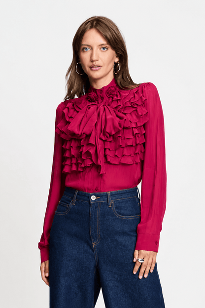 BLOUSE - Valerie Burgundy Red