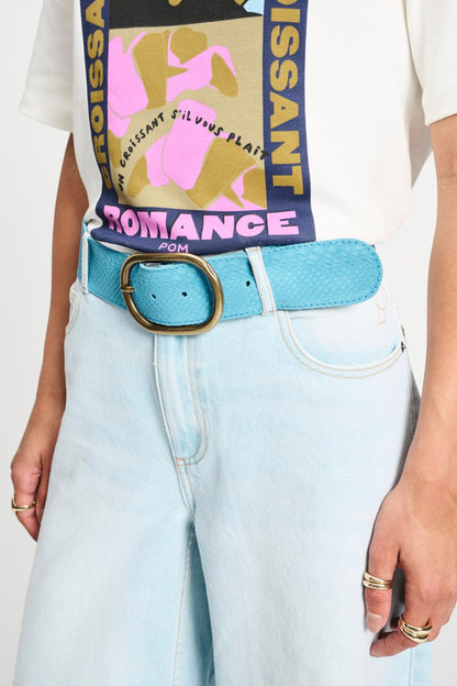 POM Amsterdam Belts Blue / 75 BELT - Olivia Suede Sky Blue