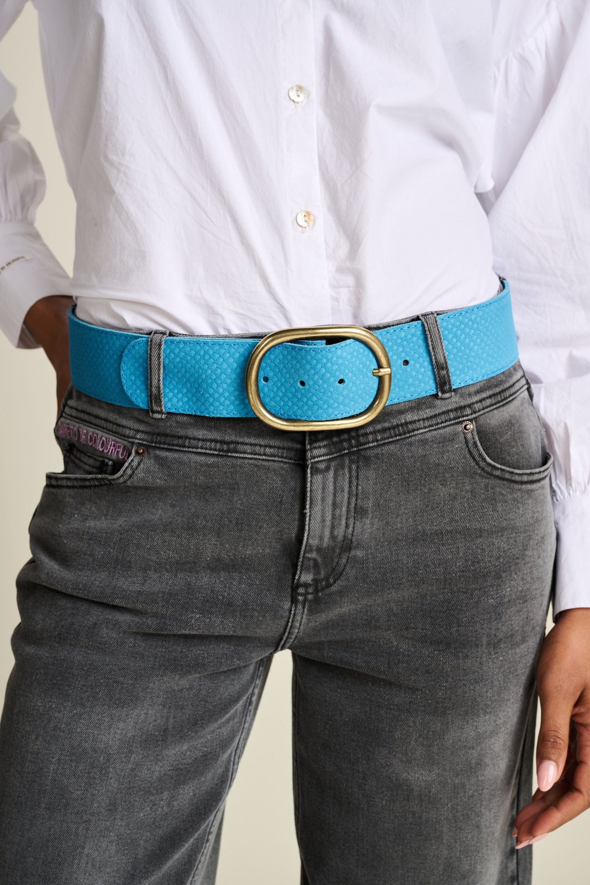 POM Amsterdam Belts Blue / 75 BELT - Olivia Suede Sky Blue