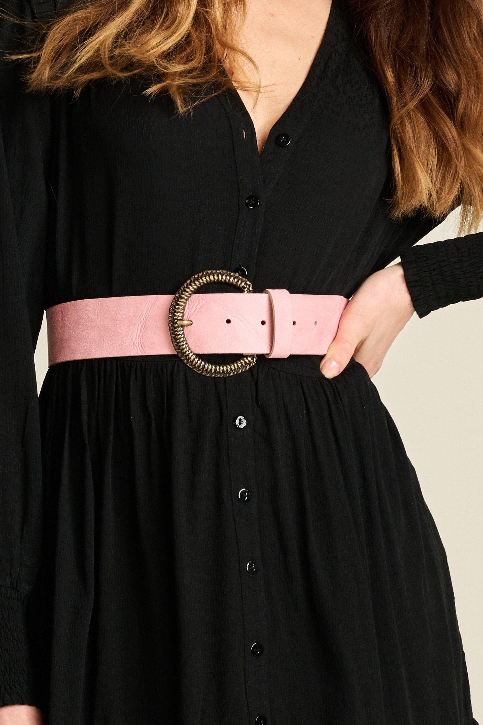 POM Amsterdam Belts Pink / 75 BELT - Lola Powder Pink