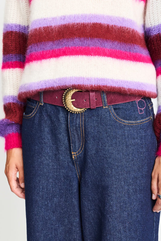 POM Amsterdam Belts Purple / 75 BELT - Raya Dark Plum