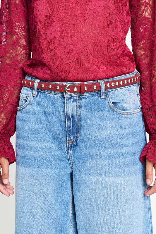 POM Amsterdam Belts Red / OS BELT - Ruth Burgundy Red