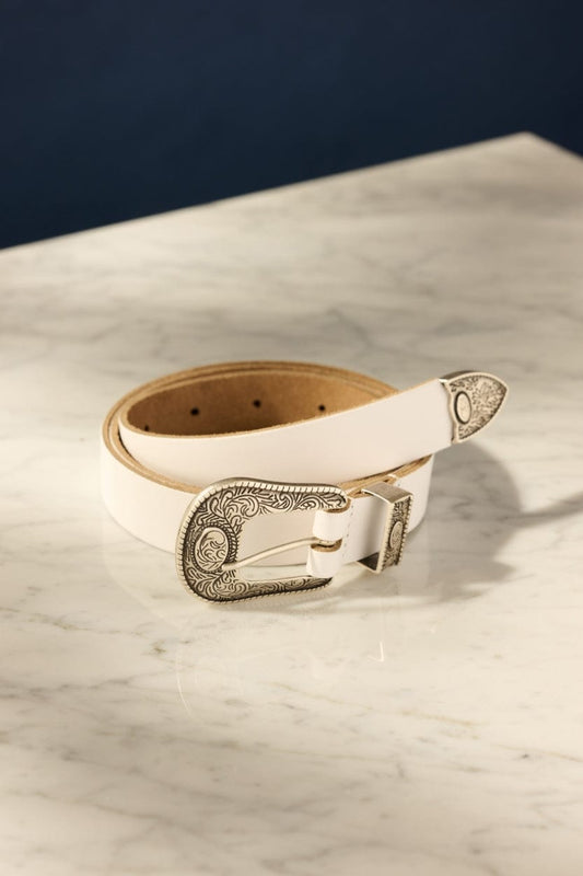 POM Amsterdam Belts White / 75 BELT - Billie Leather White