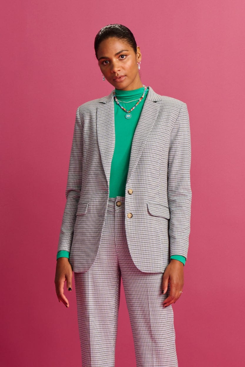 Womens on sale checked blazers
