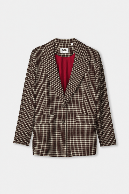 POM Amsterdam Blazers BLAZER - Laurie Check Brown