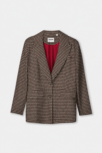 POM Amsterdam Blazers BLAZER - Laurie Check Brown