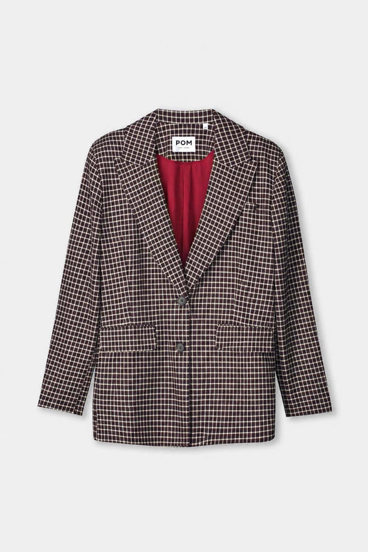 POM Amsterdam Blazers BLAZER - Laurie Check Brown
