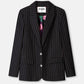 POM Amsterdam Blazers BLAZER - Noir Striped