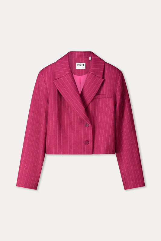 POM Amsterdam Blazers BLAZER - Rowan Striped Burgundy Red