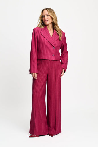 POM Amsterdam Blazers BLAZER - Rowan Striped Burgundy Red