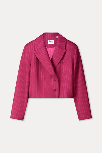 POM Amsterdam Blazers BLAZER - Rowan Striped Burgundy Red
