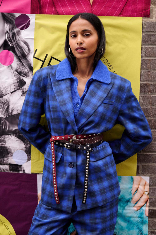 POM Amsterdam Blazers Blue / 34 BLAZER - Laurie Check Blue