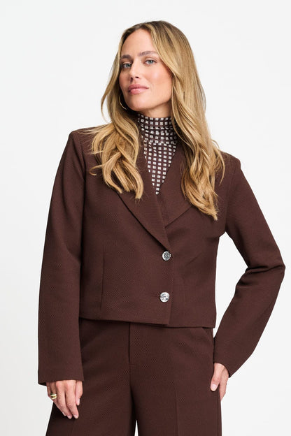 POM Amsterdam Blazers Brown / 34 BLAZER - Cassie Chocolate Brown