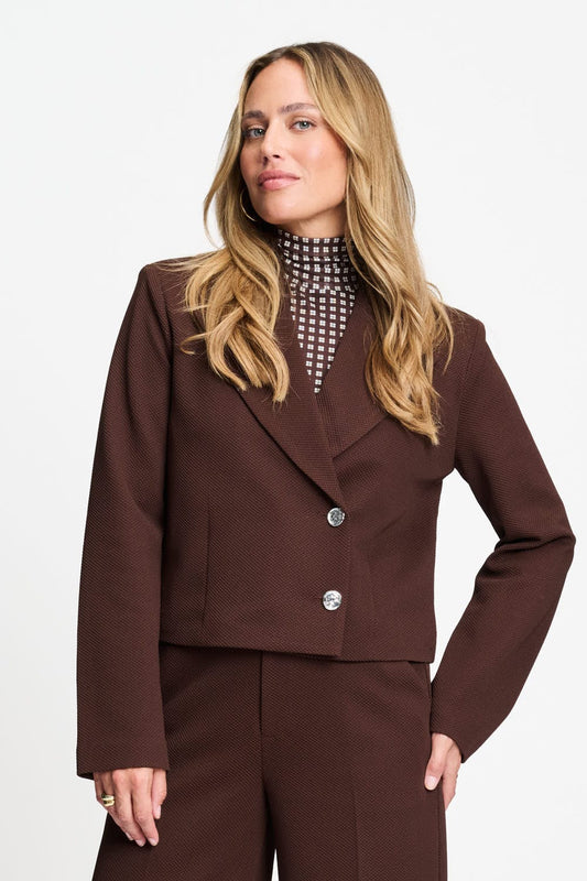 POM Amsterdam Blazers Brown / 34 BLAZER - Cassie Chocolate Brown