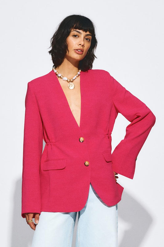 POM Amsterdam Blazers Pink / 34 BLAZER - Bright Rose