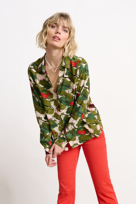 POM Amsterdam Blouses Beige / 34 BLOUSE - Mila Murals Sand