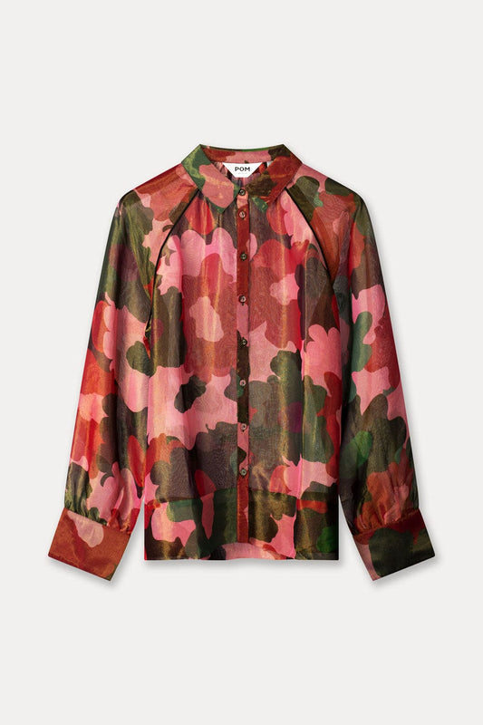 POM Amsterdam Blouses BLOUSE - Abstract Flower Shimmer