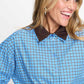 POM Amsterdam Blouses BLOUSE - Beau Check Sapphire Blue