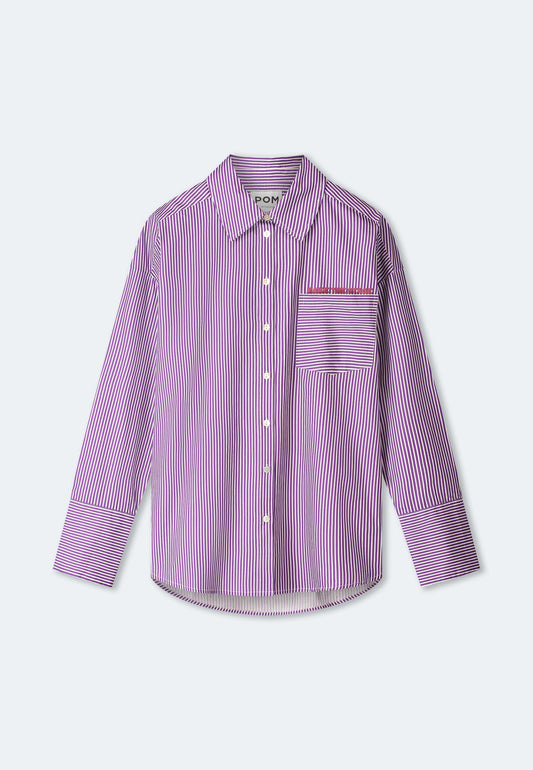 POM Amsterdam Blouses BLOUSE - Beau Striped Purple White