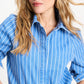 POM Amsterdam Blouses BLOUSE - Denim Stripes Blue