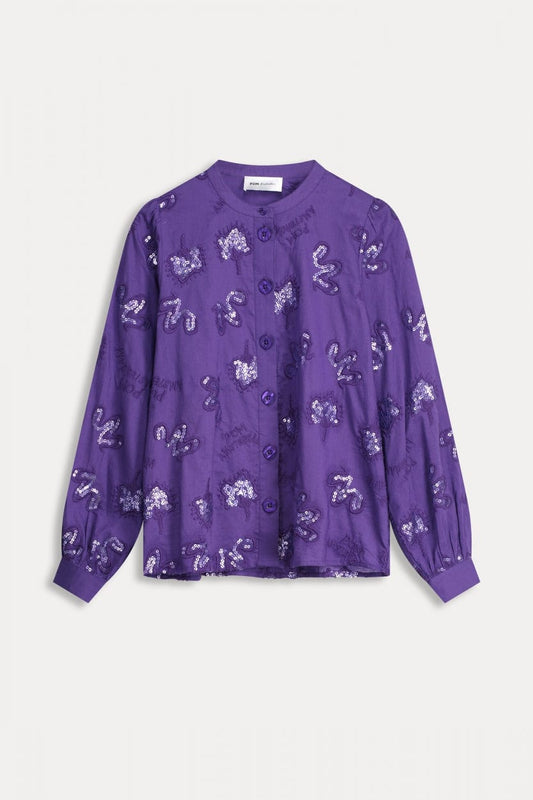 POM Amsterdam Blouses BLOUSE - French Violet Shine
