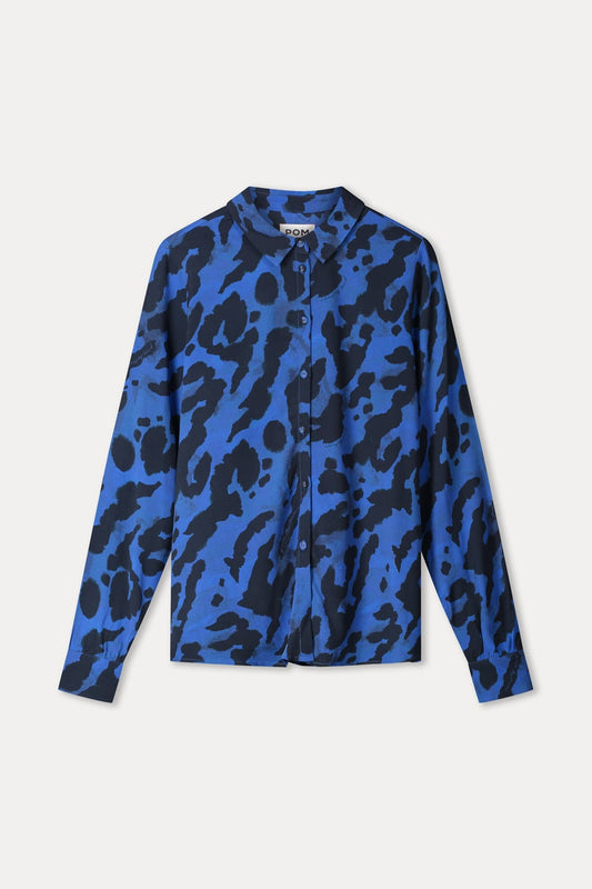 POM Amsterdam Blouses BLOUSE - Mila Animal Eternal Blue