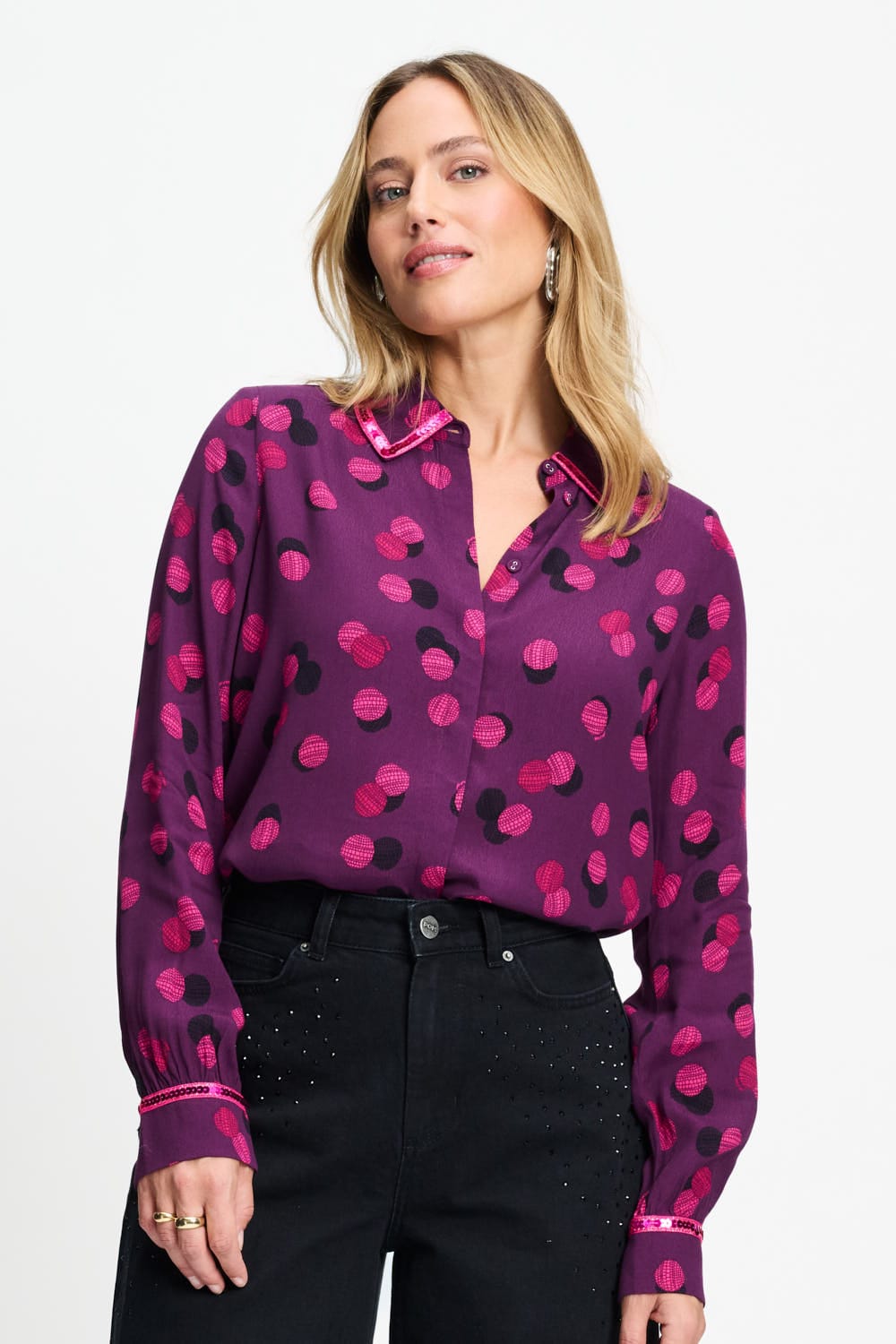 POM Amsterdam Blouses BLOUSE - Mila Disco Dots