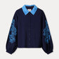 POM Amsterdam Blouses BLOUSE - Night Blue Flora