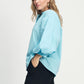 POM Amsterdam Blouses BLOUSE - Poplin Sky Blue